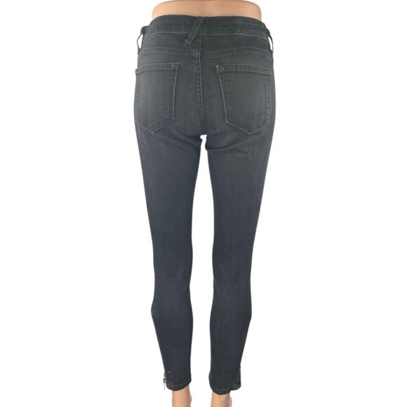 Elizabeth and James Alice Black Skinny Mid Rise Side Zip Denim Jeans Pants Sz 26 - Picture 3 of 6